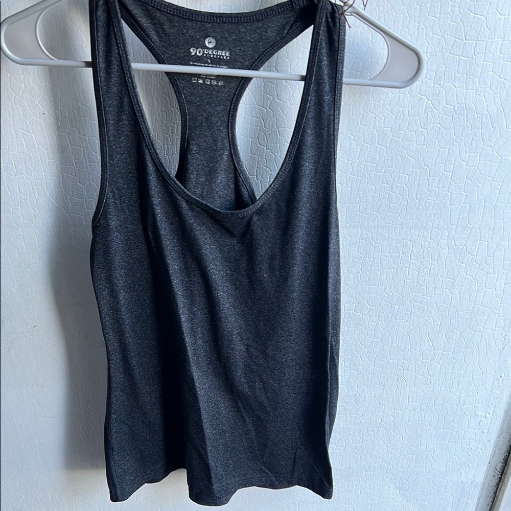 90 Degree By Reflex Gray Sleeveless Fitted Tank Top